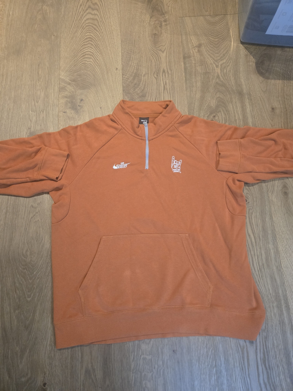 Nike Orange Quarter-Zip Pullover Sweatshirt